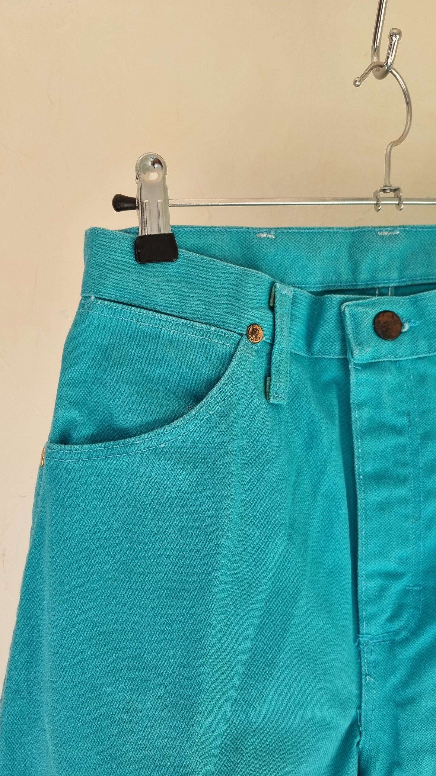 Jean turquoise Wrangler