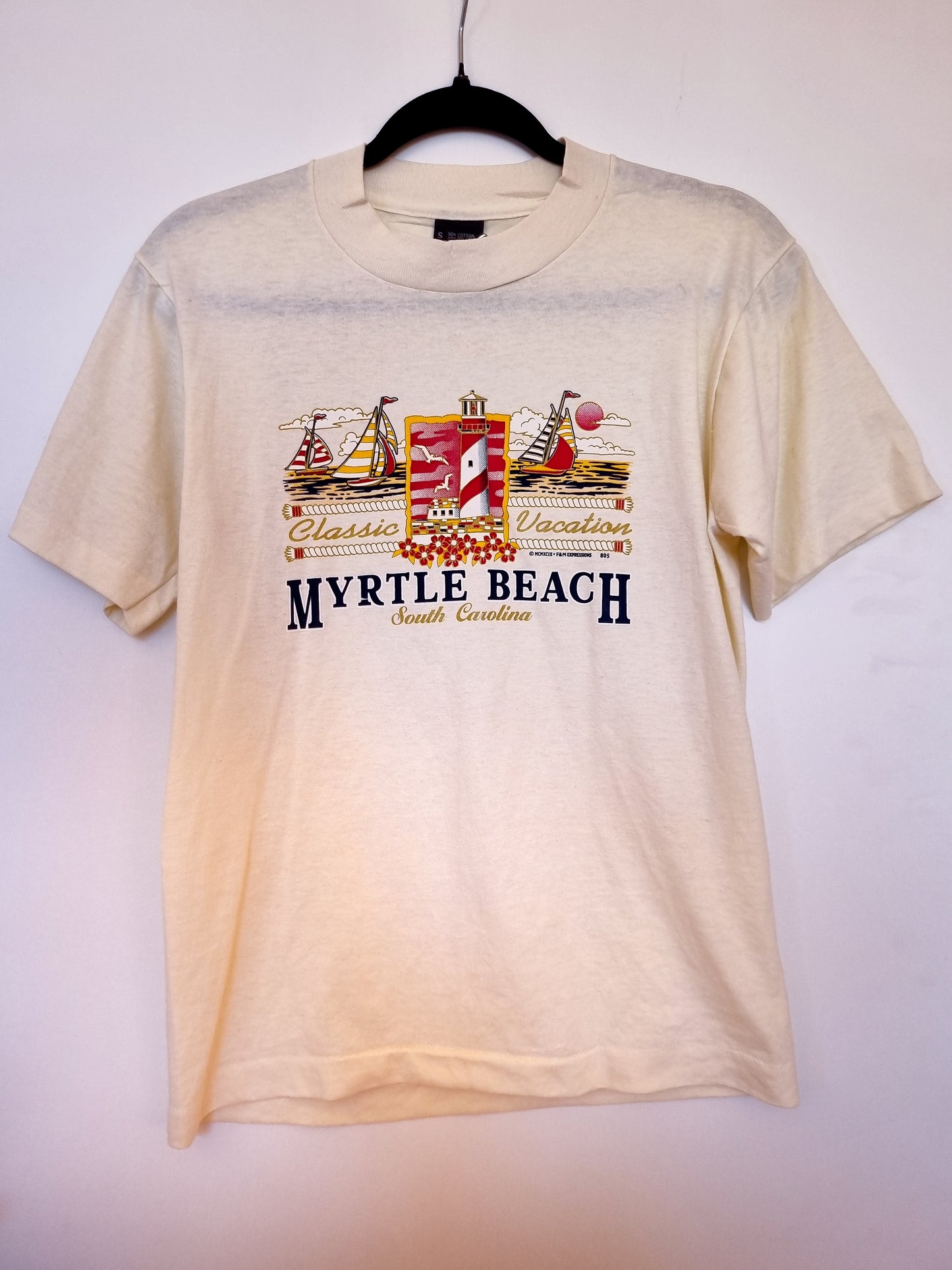 Tee shirt beige imprimé