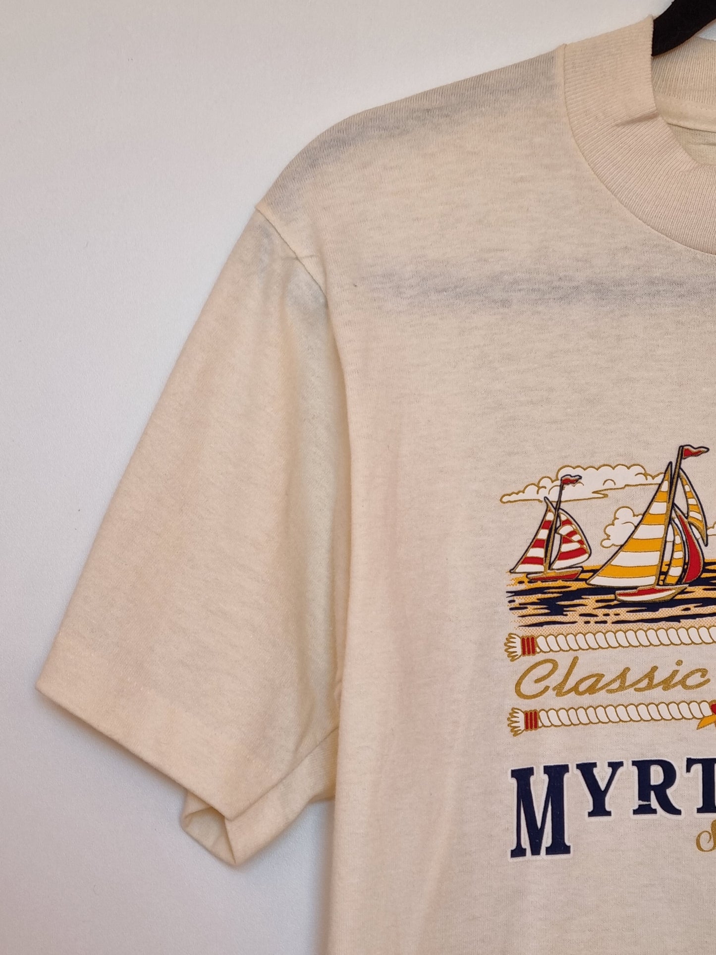 Tee shirt beige imprimé