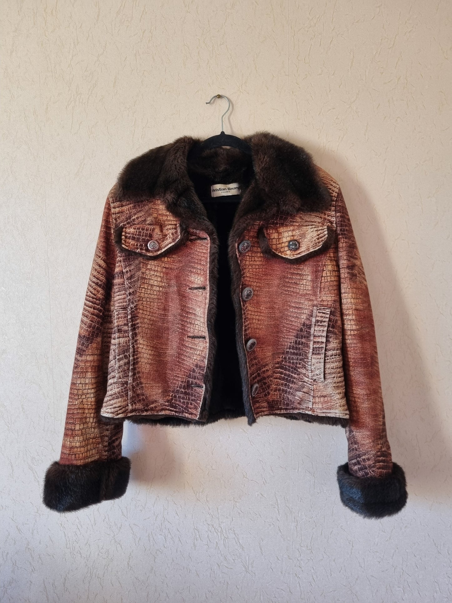 Veste fourrée imprimé animal