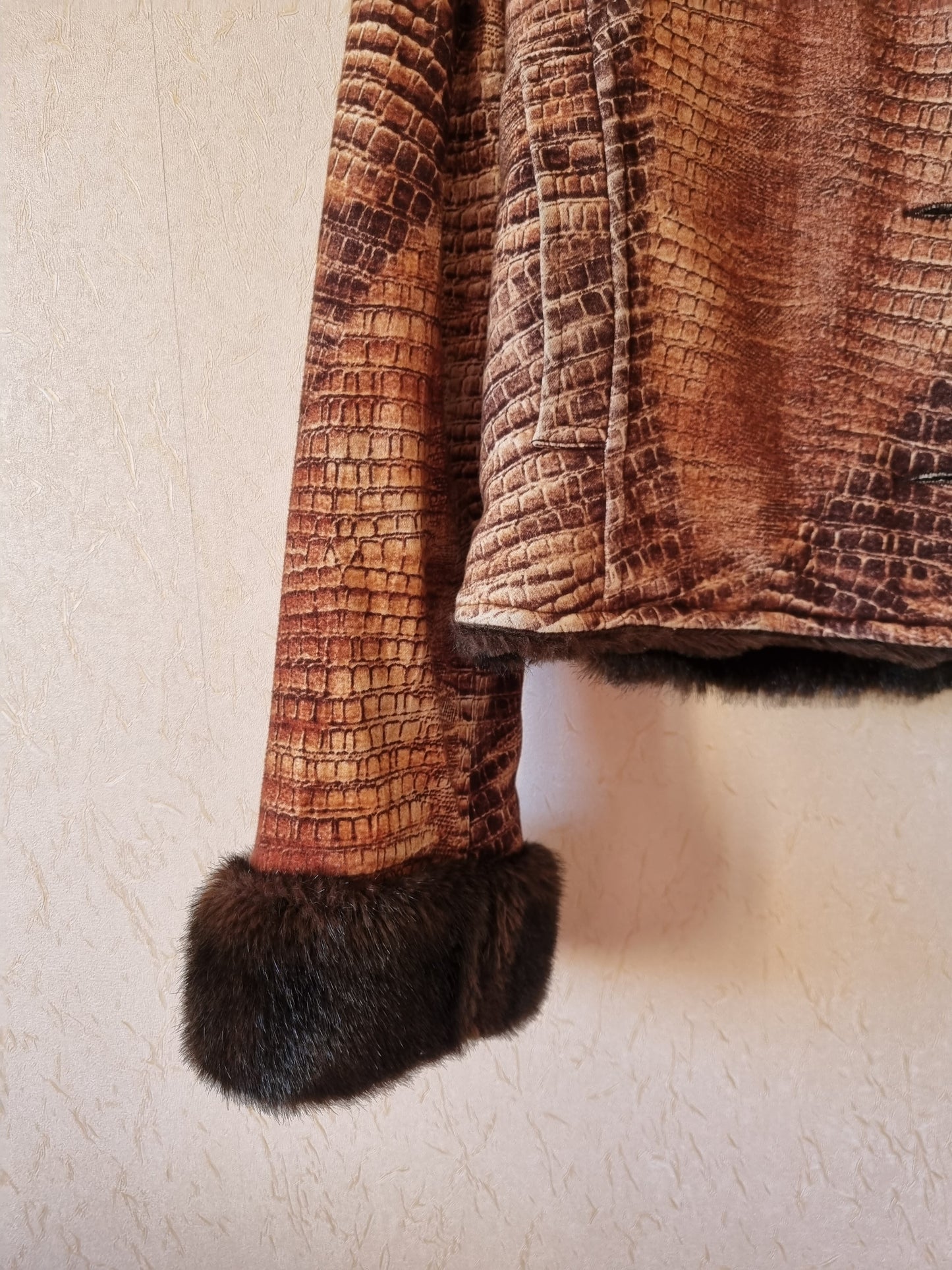 Veste fourrée imprimé animal