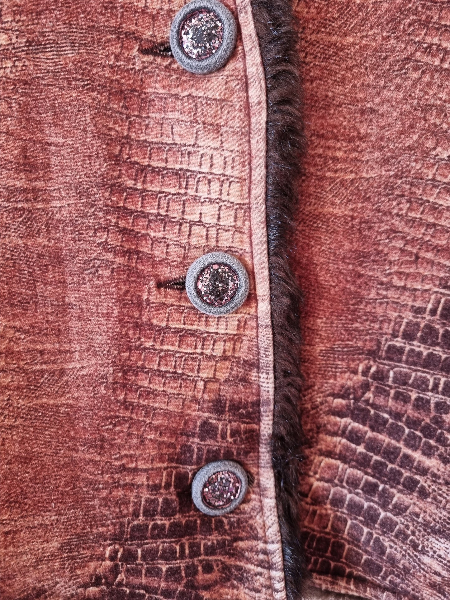 Veste fourrée imprimé animal