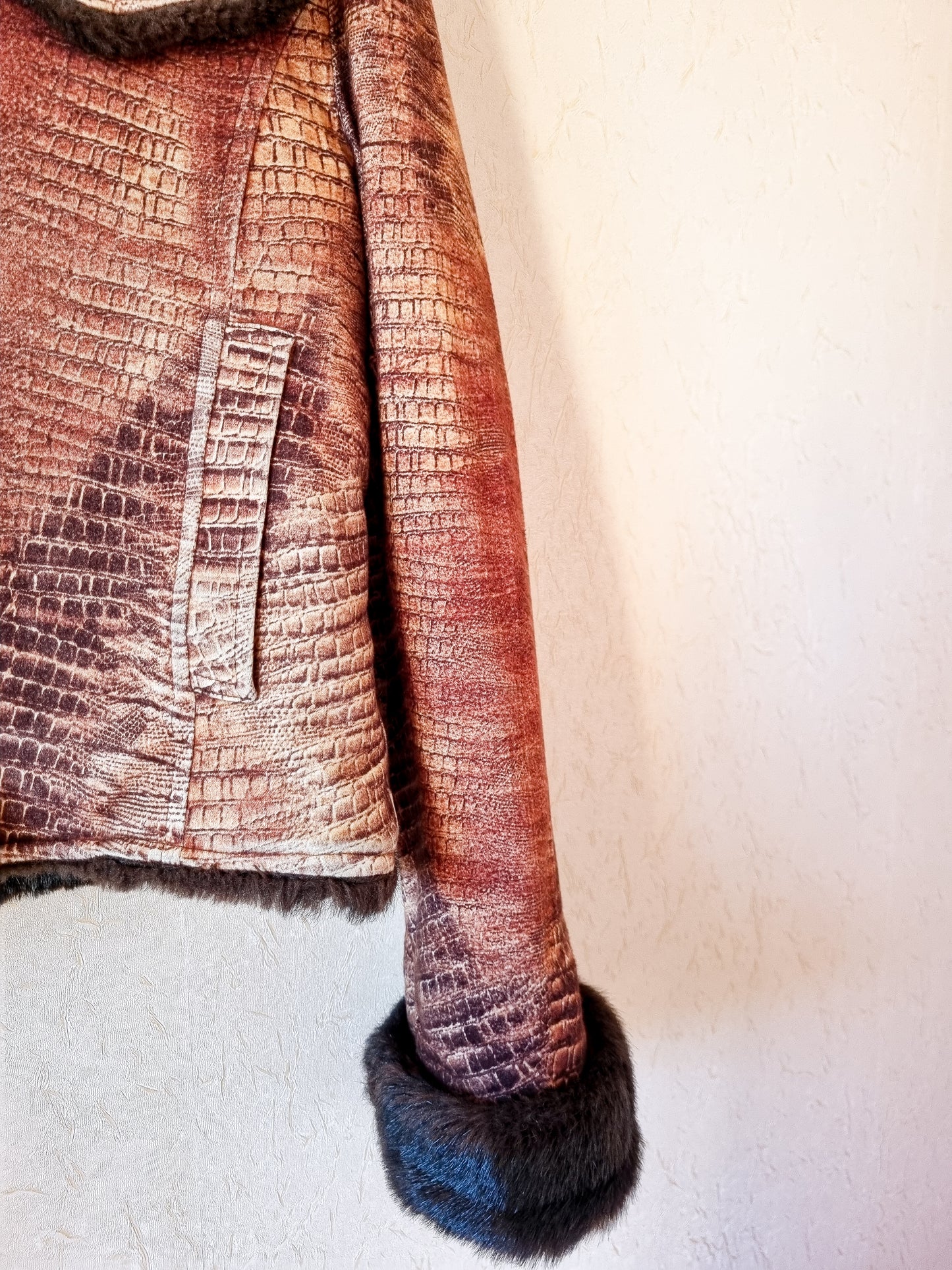Veste fourrée imprimé animal