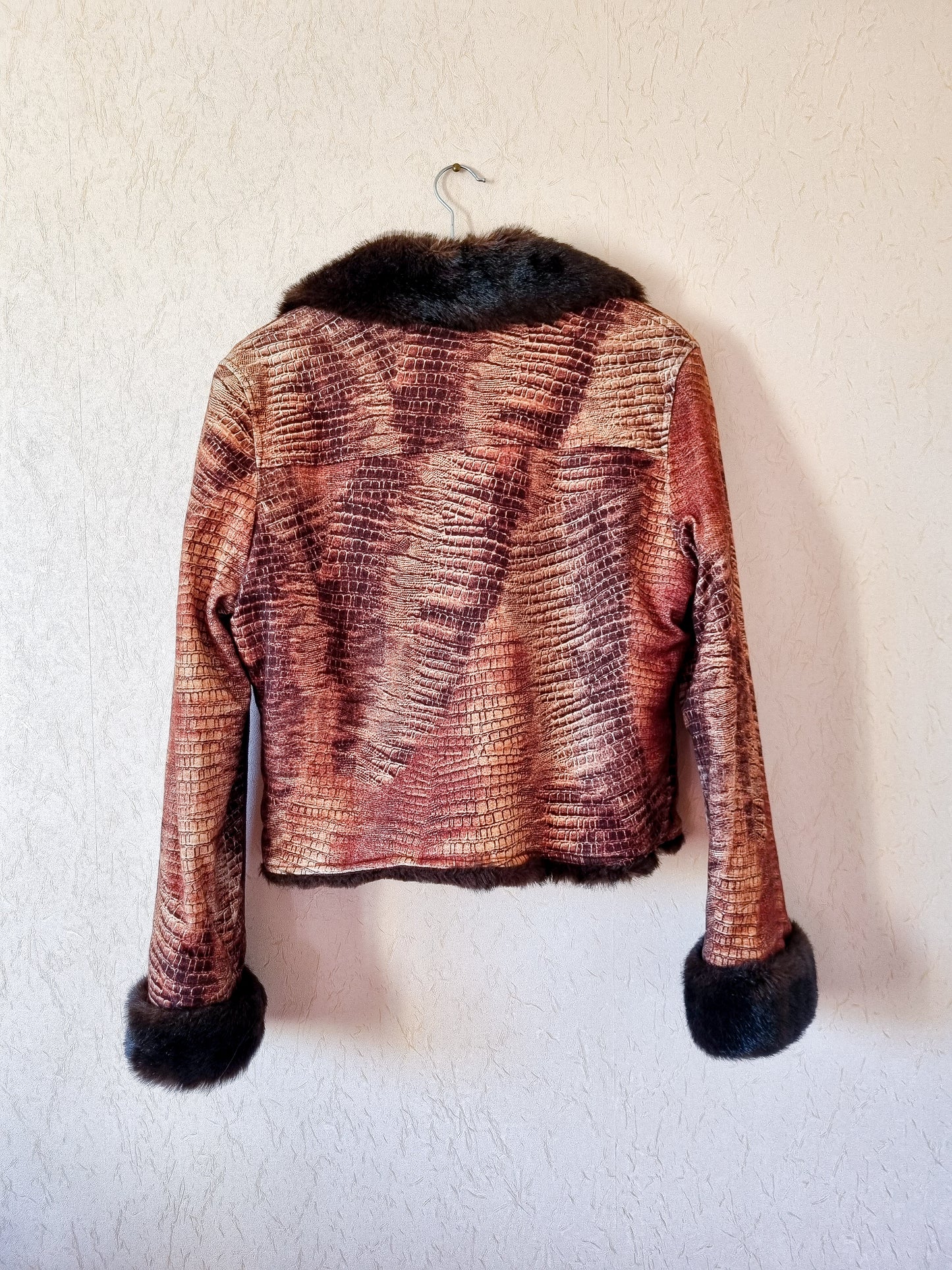 Veste fourrée imprimé animal