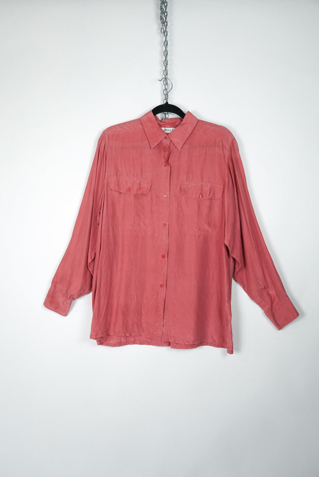 Chemise en soie vieux rose