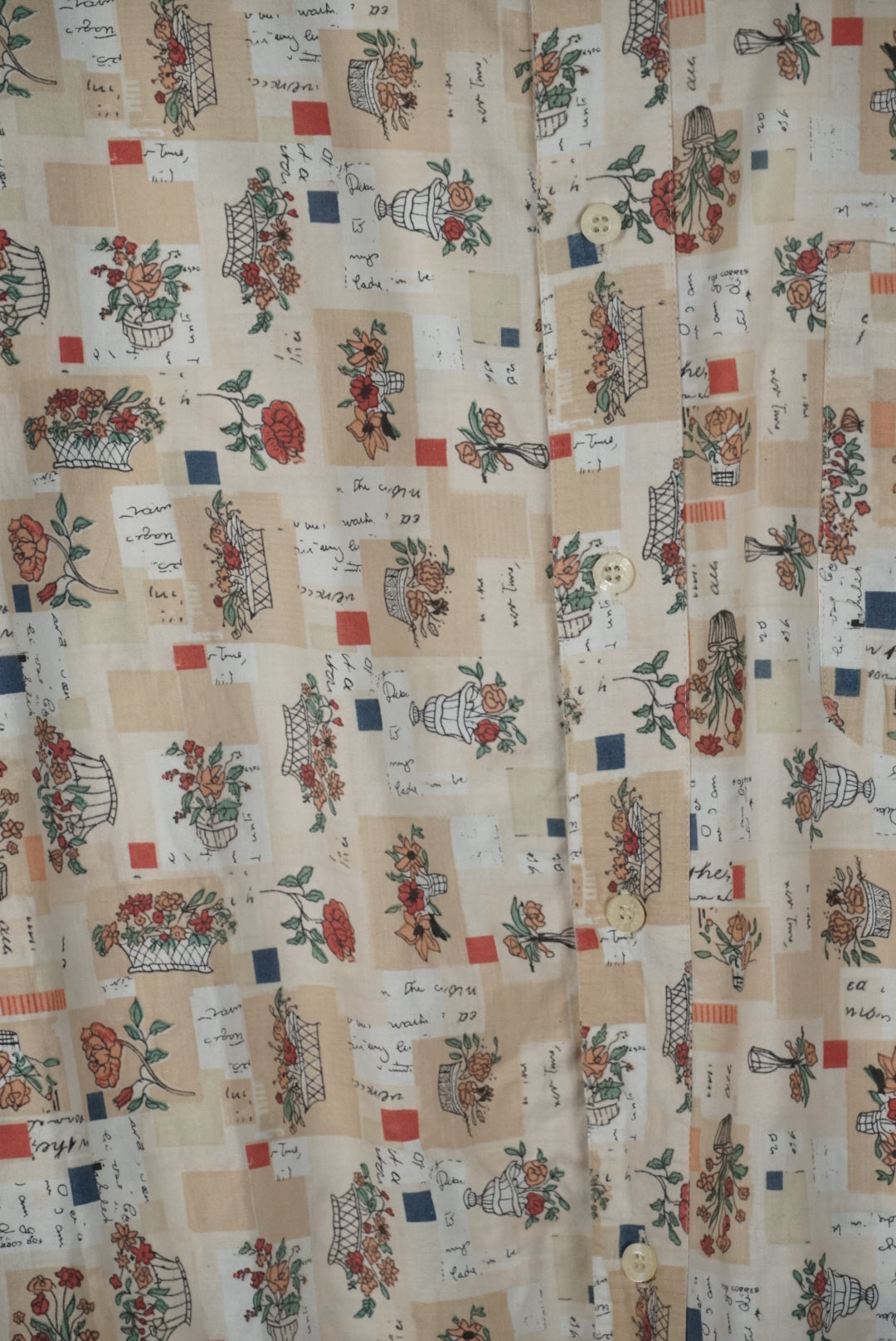 Chemise motif paniers de fleurs