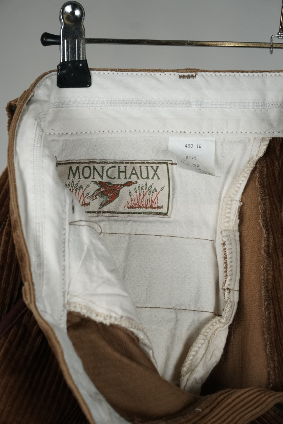 Pantalon velours côtelé marron