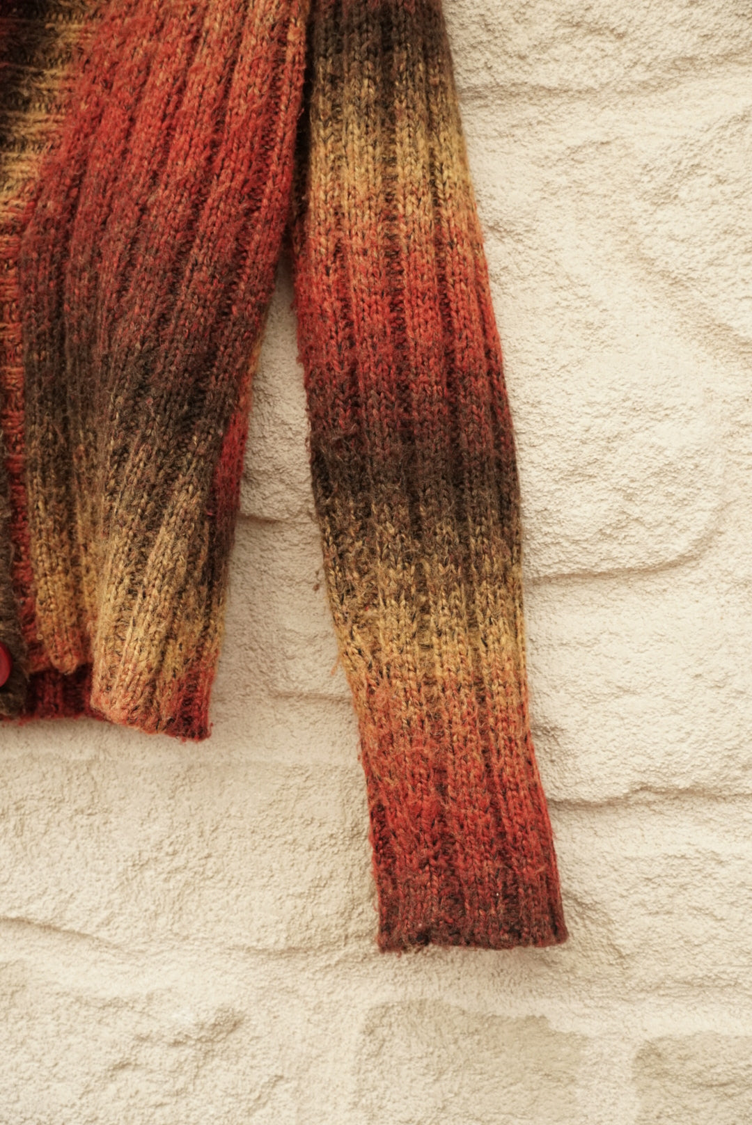 Cardigan dégradée rouge kaki