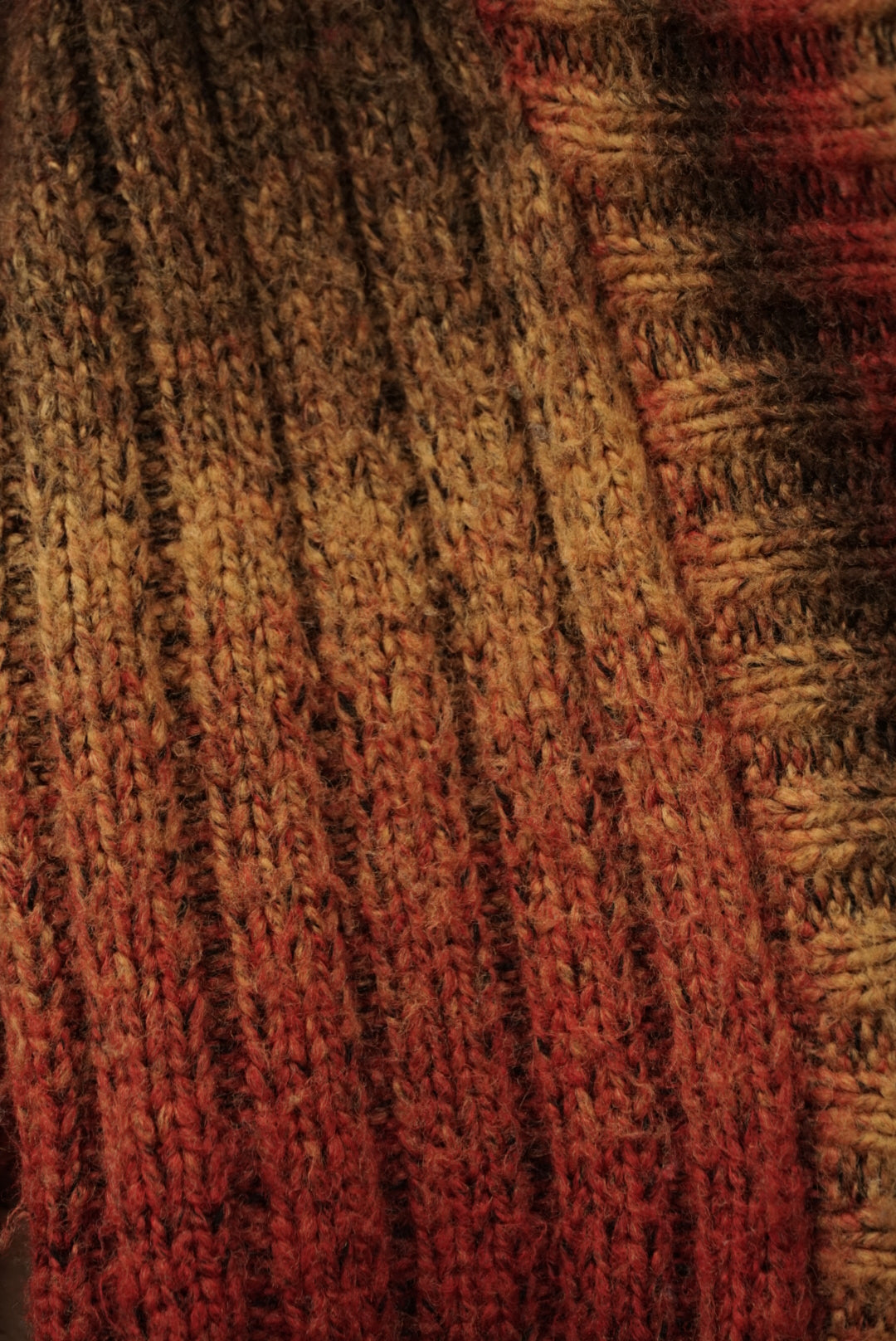 Cardigan dégradée rouge kaki