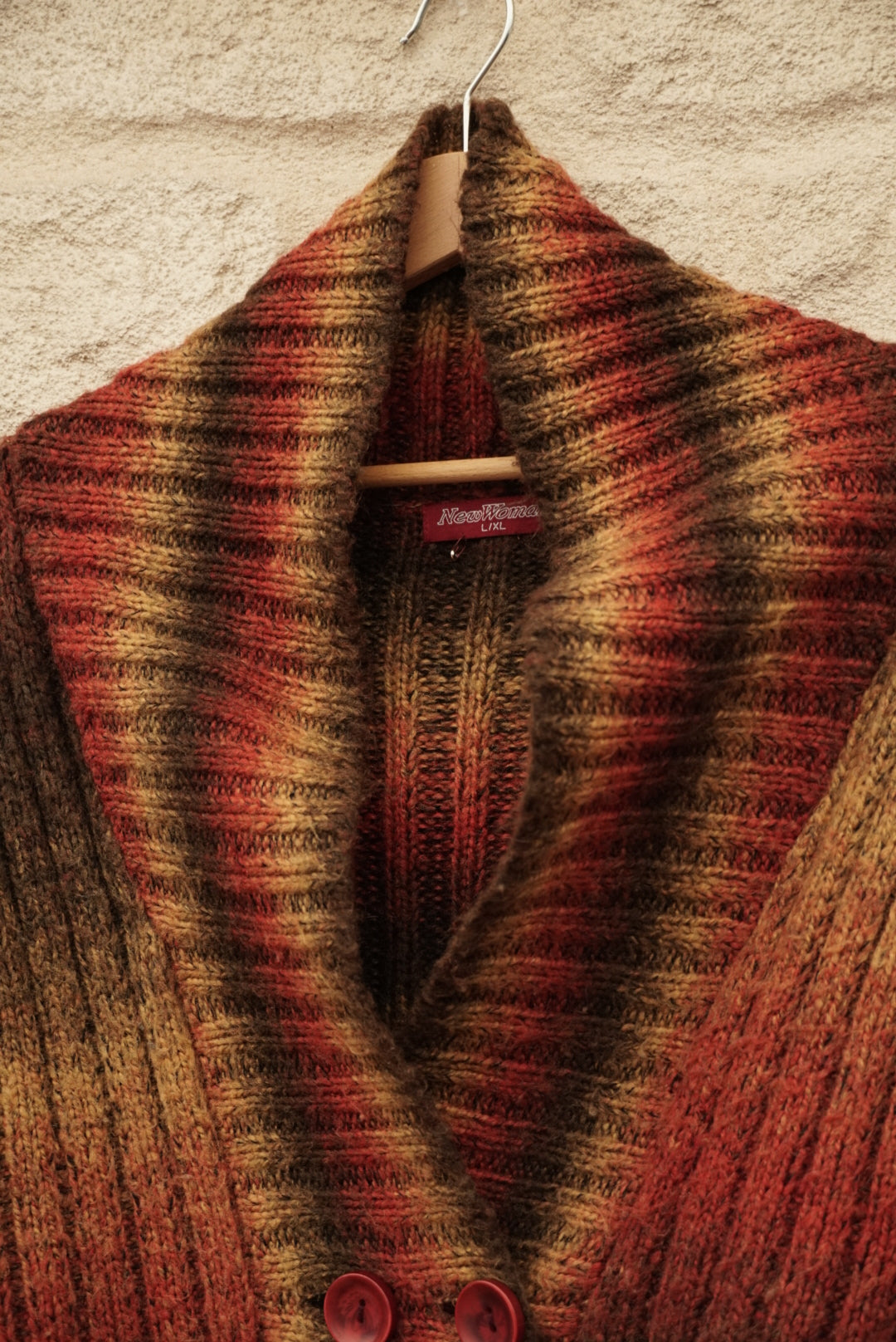 Cardigan dégradée rouge kaki