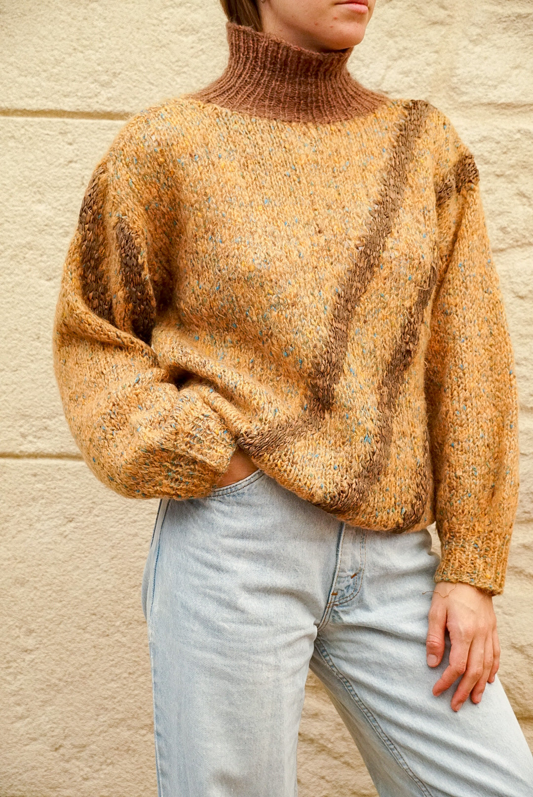 Pull col roulé en laine