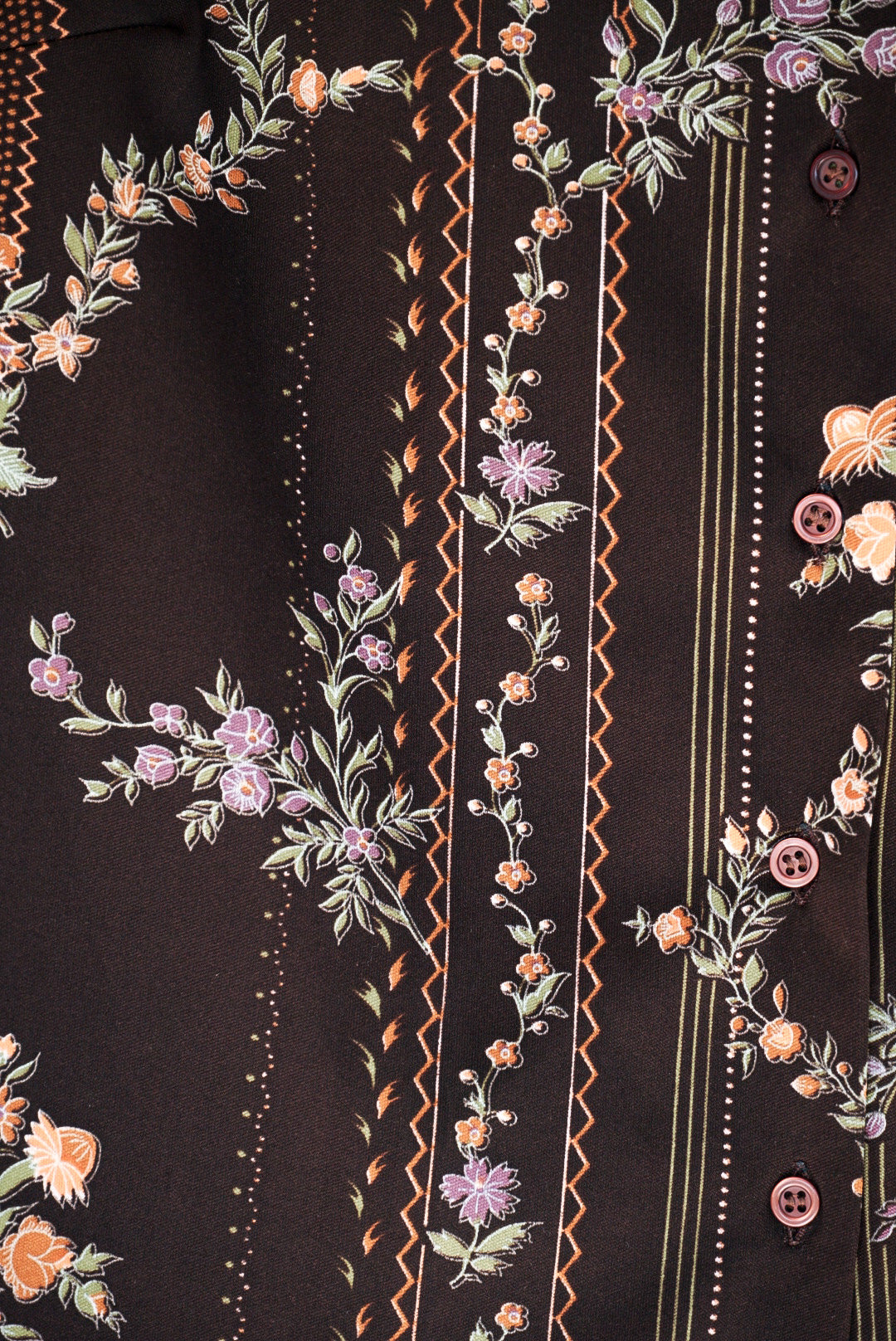 Chemise marron imprimé 70