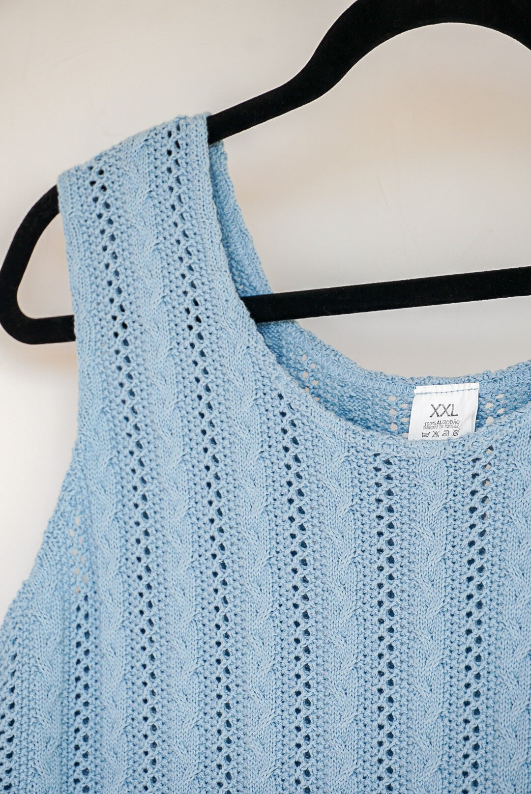 Top en maille bleu