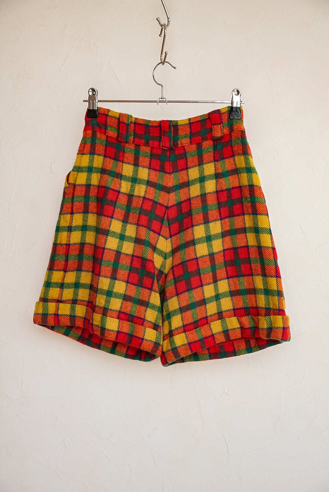 Short tartan jaune et rouge