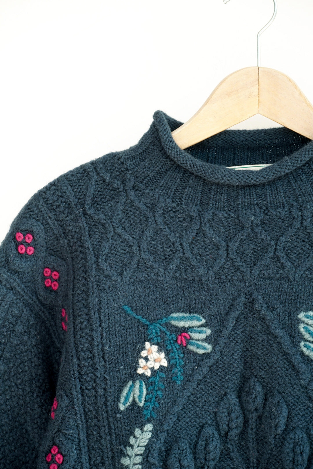 Pull irlandais vert sapin