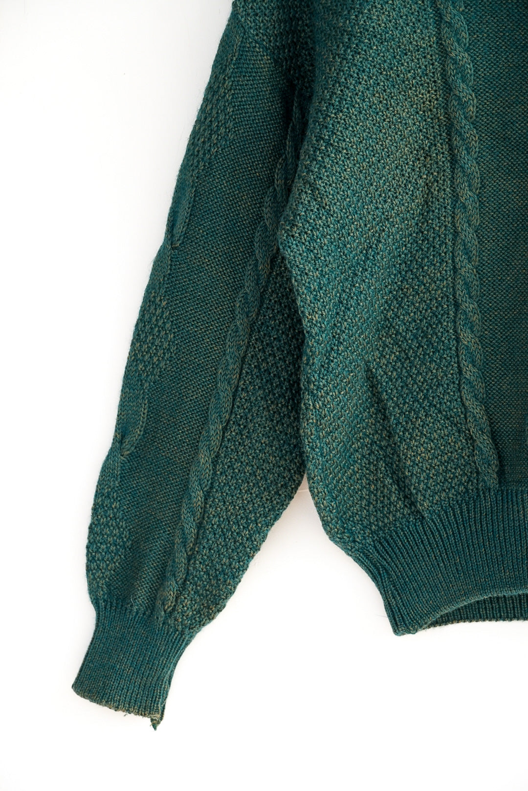 Pull torsadée vert sapins