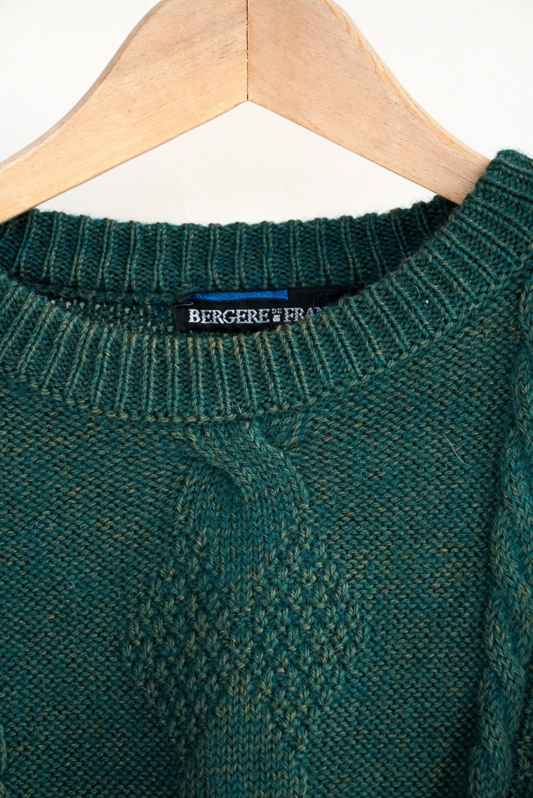 Pull torsadée vert sapins