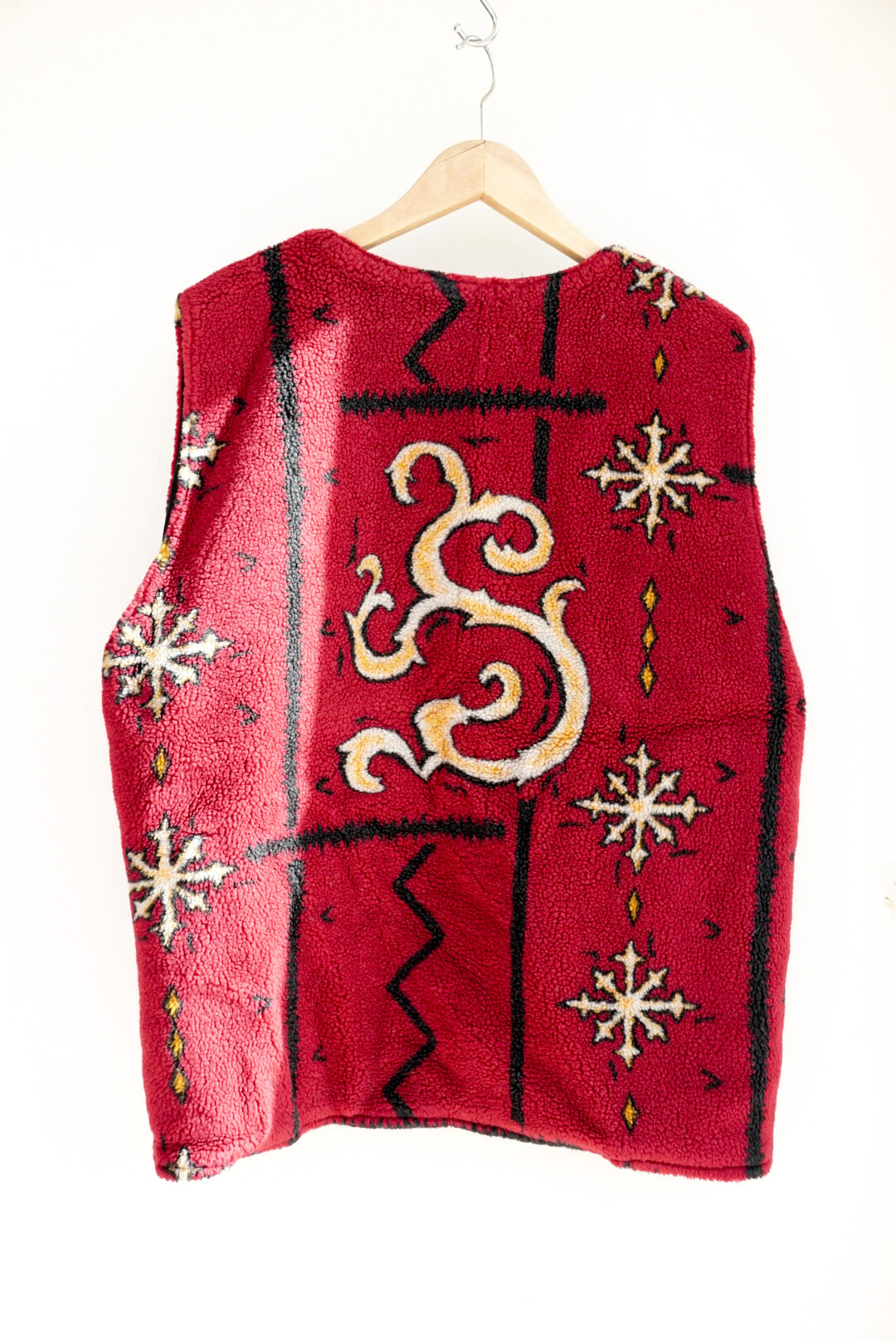 Gilet sans manches en polaire rouge