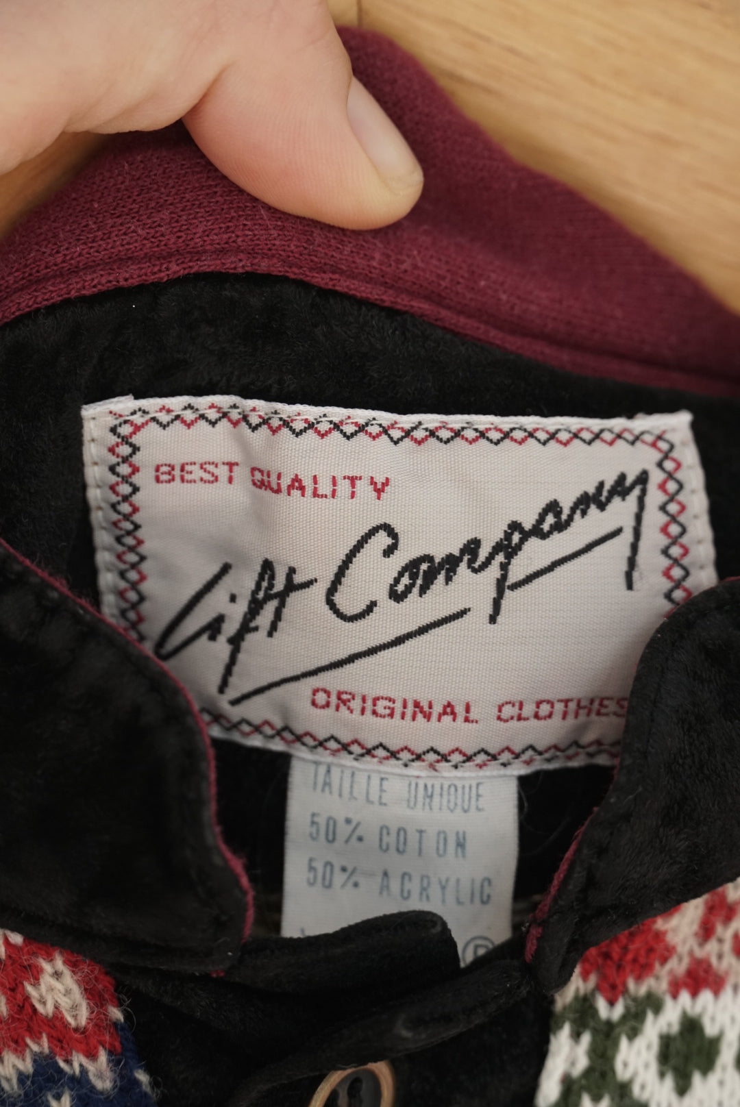 Sweat bordeaux à empiècement 80's