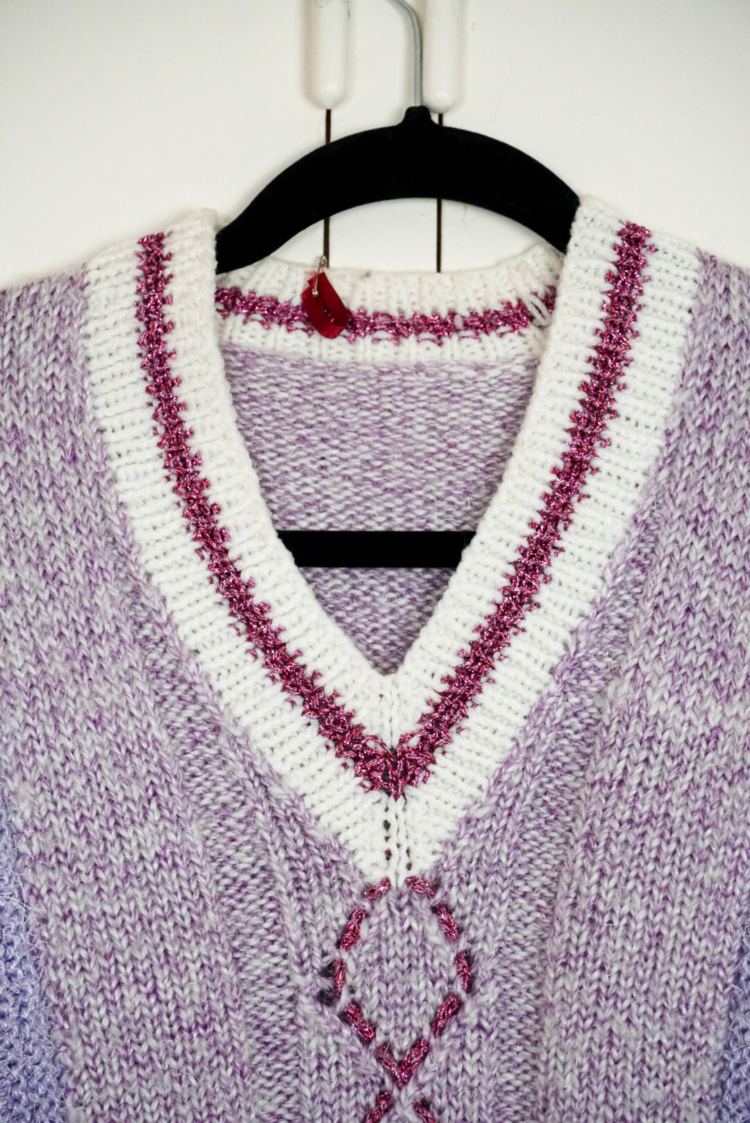 Pull en maille lila lurex