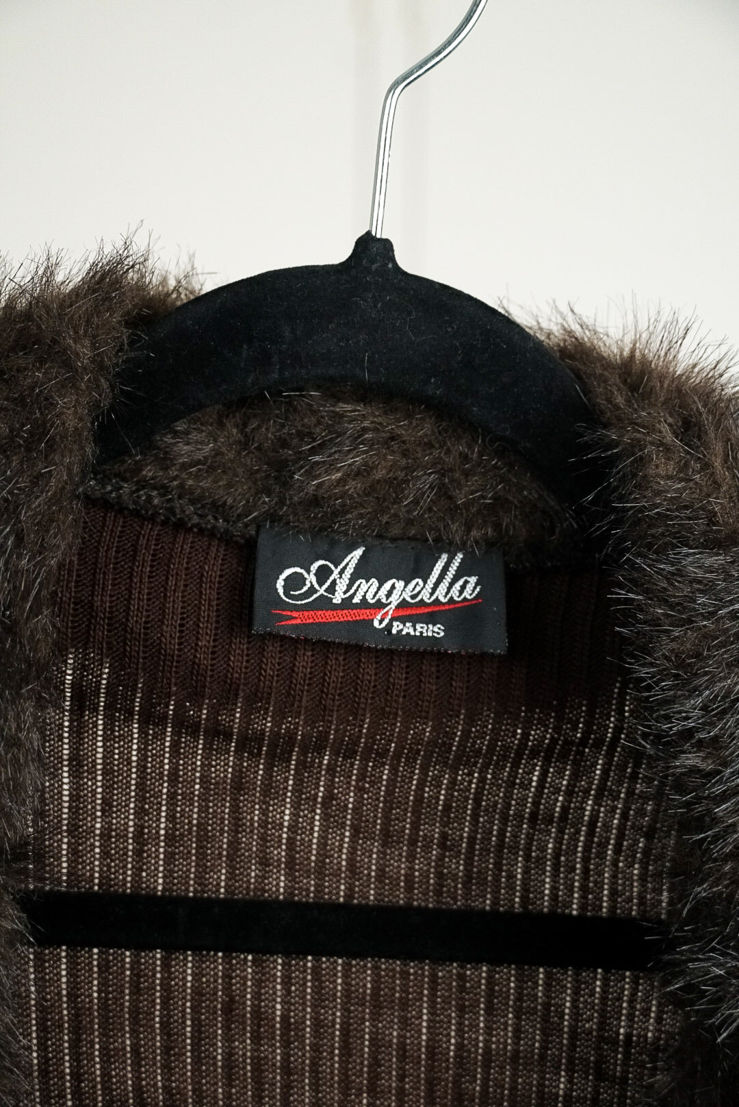 Gilet mi long col fausse fourrure