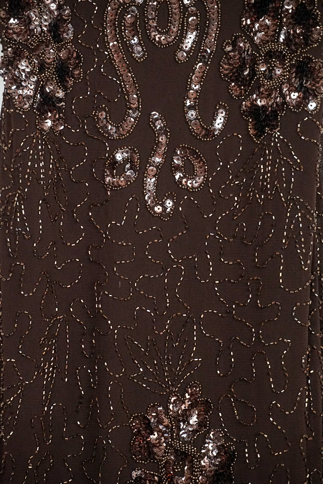 Robe marron à sequins