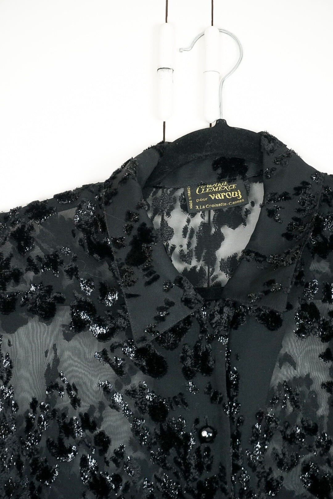 Chemise transparente en velours dévore