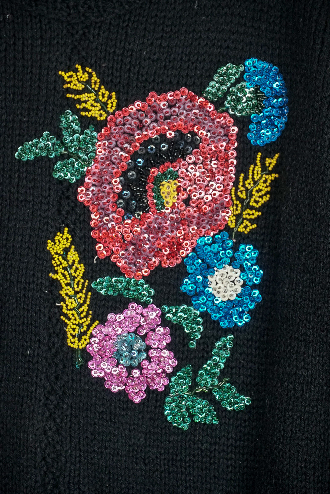Pull noir bordée