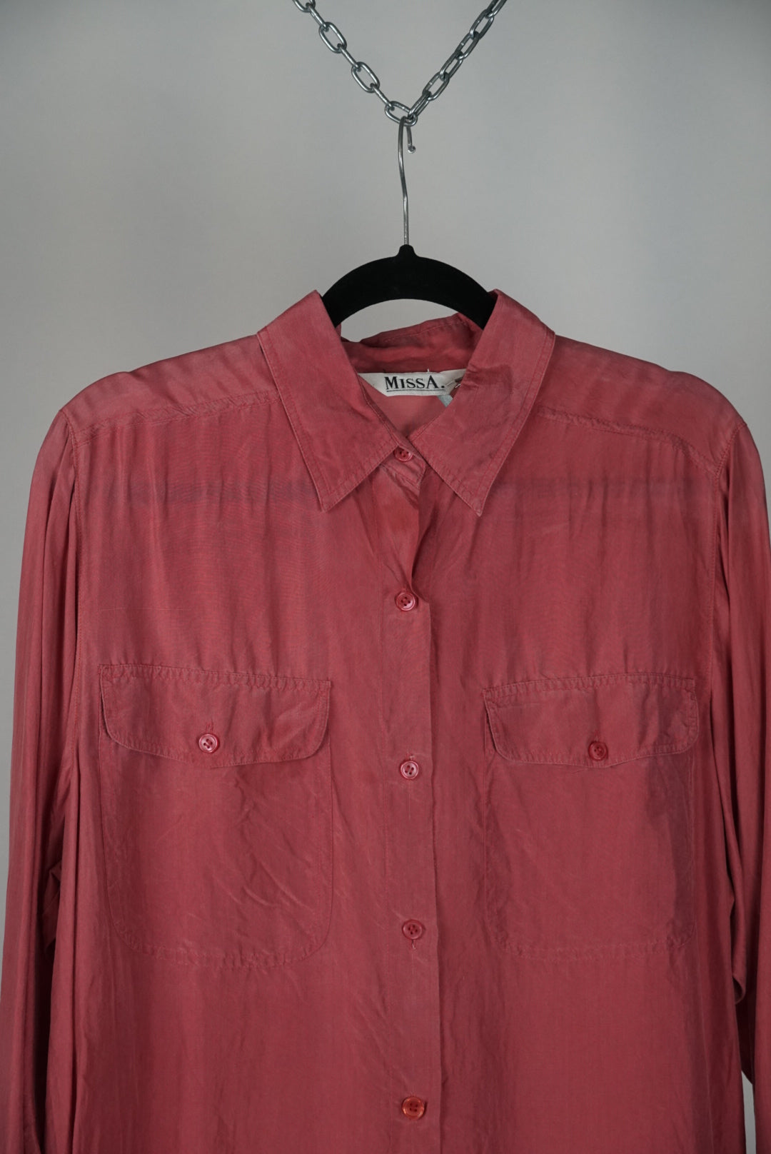 Chemise en soie vieux rose