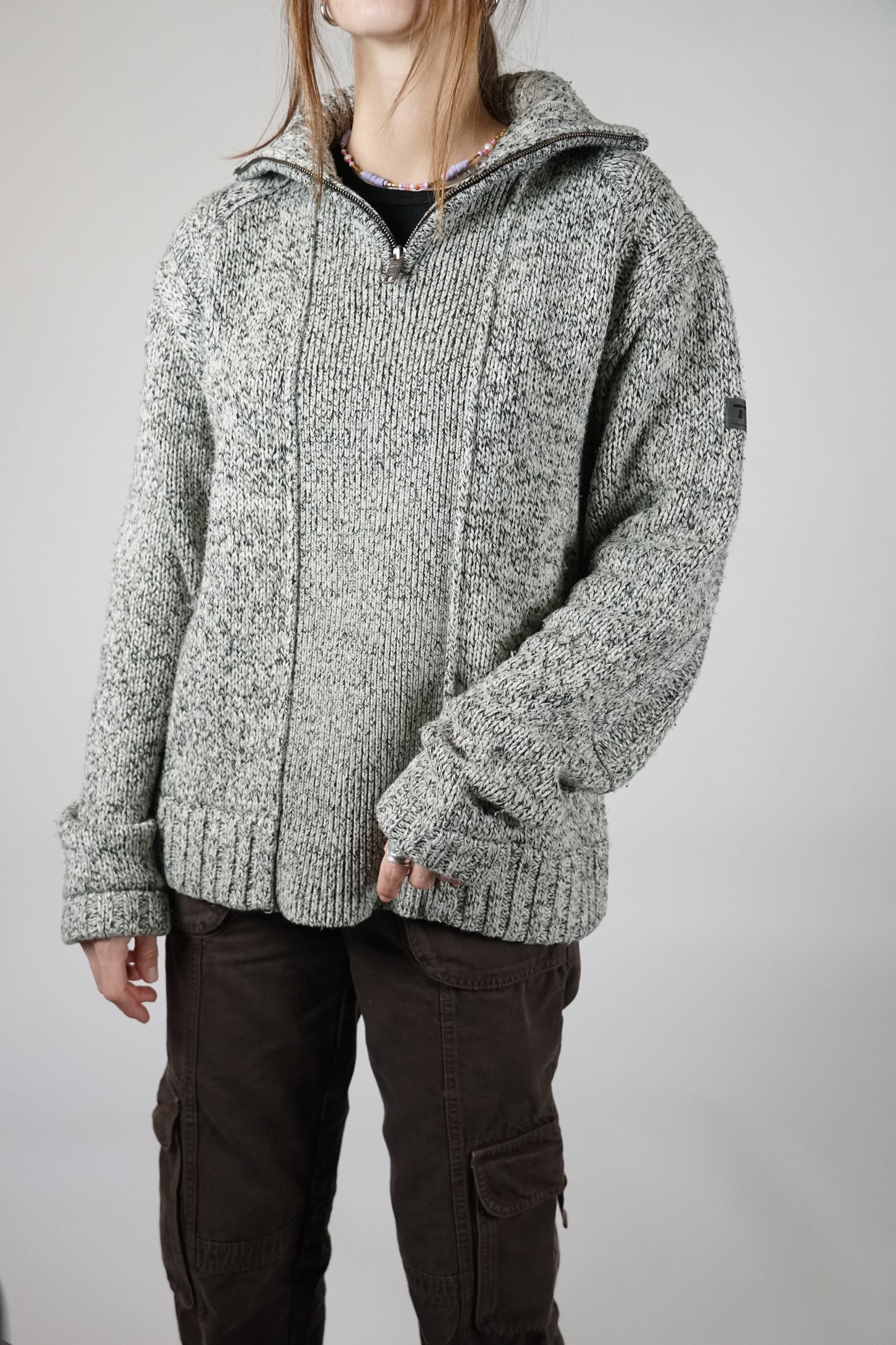 Pull gris col camionneur