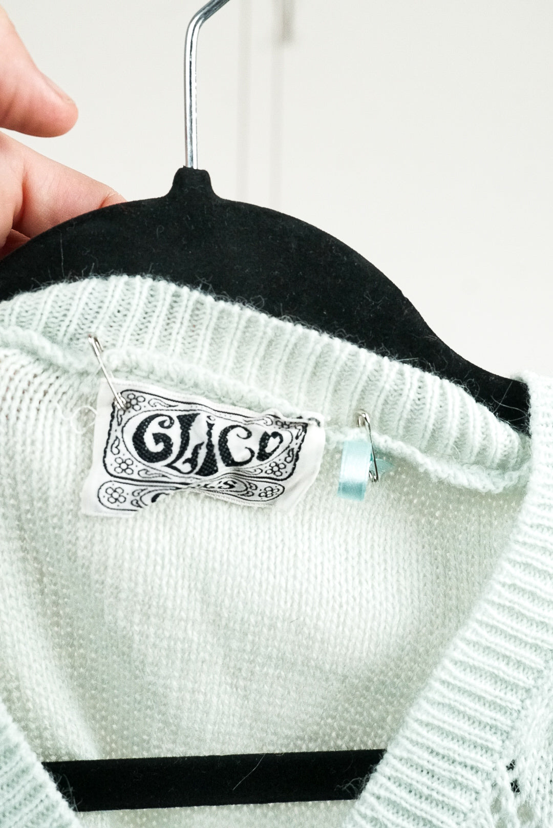 Top en maille sans manche vert pale