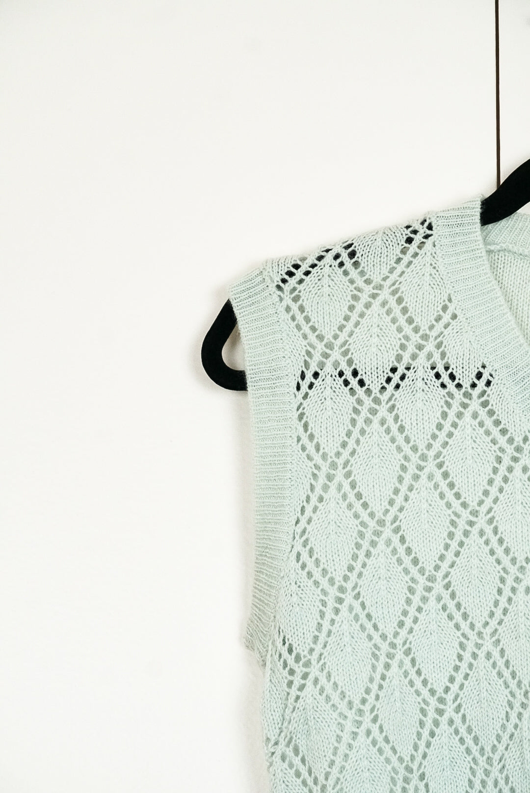 Top en maille sans manche vert pale