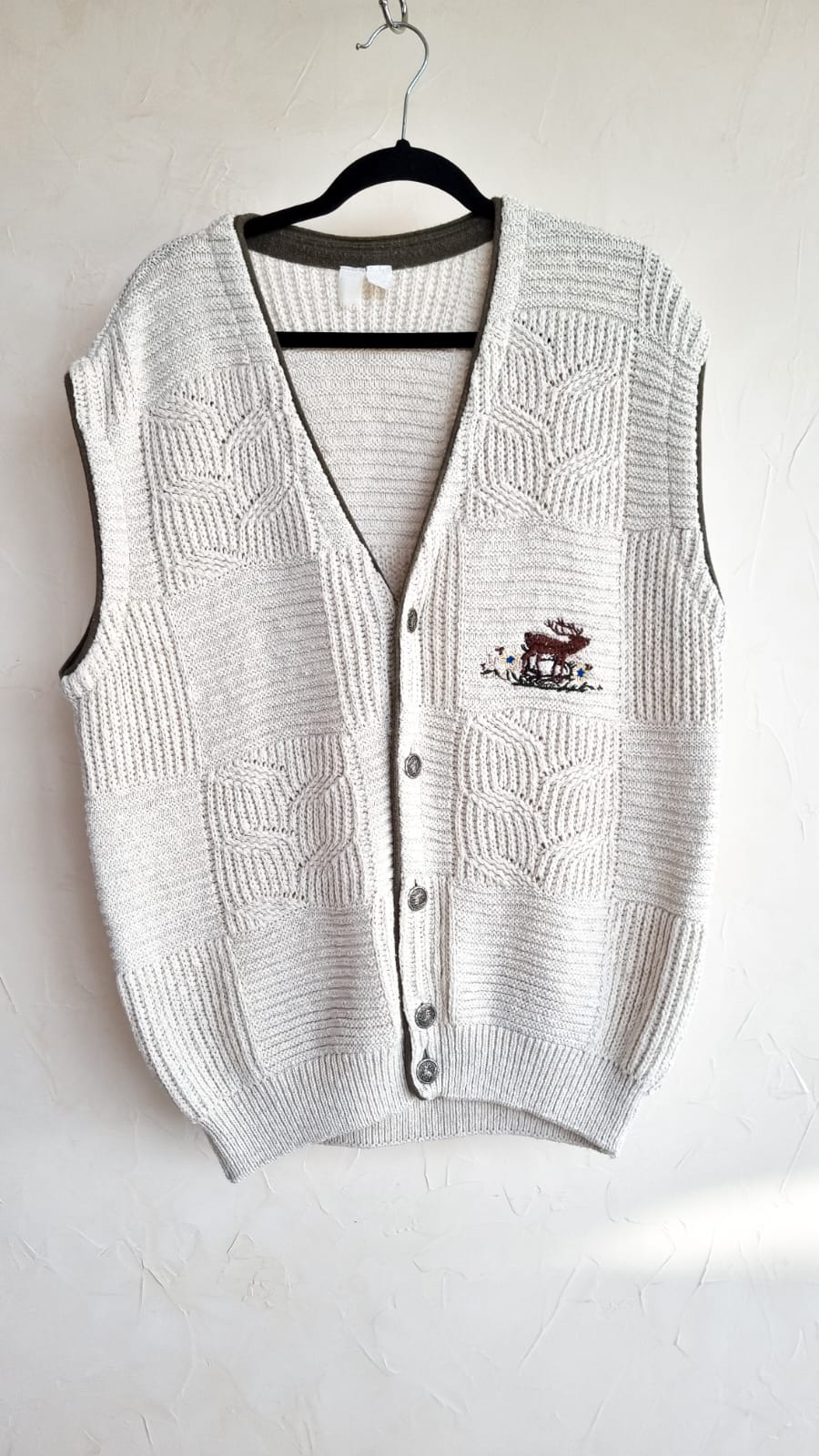 Gilet en maille blanc cassé