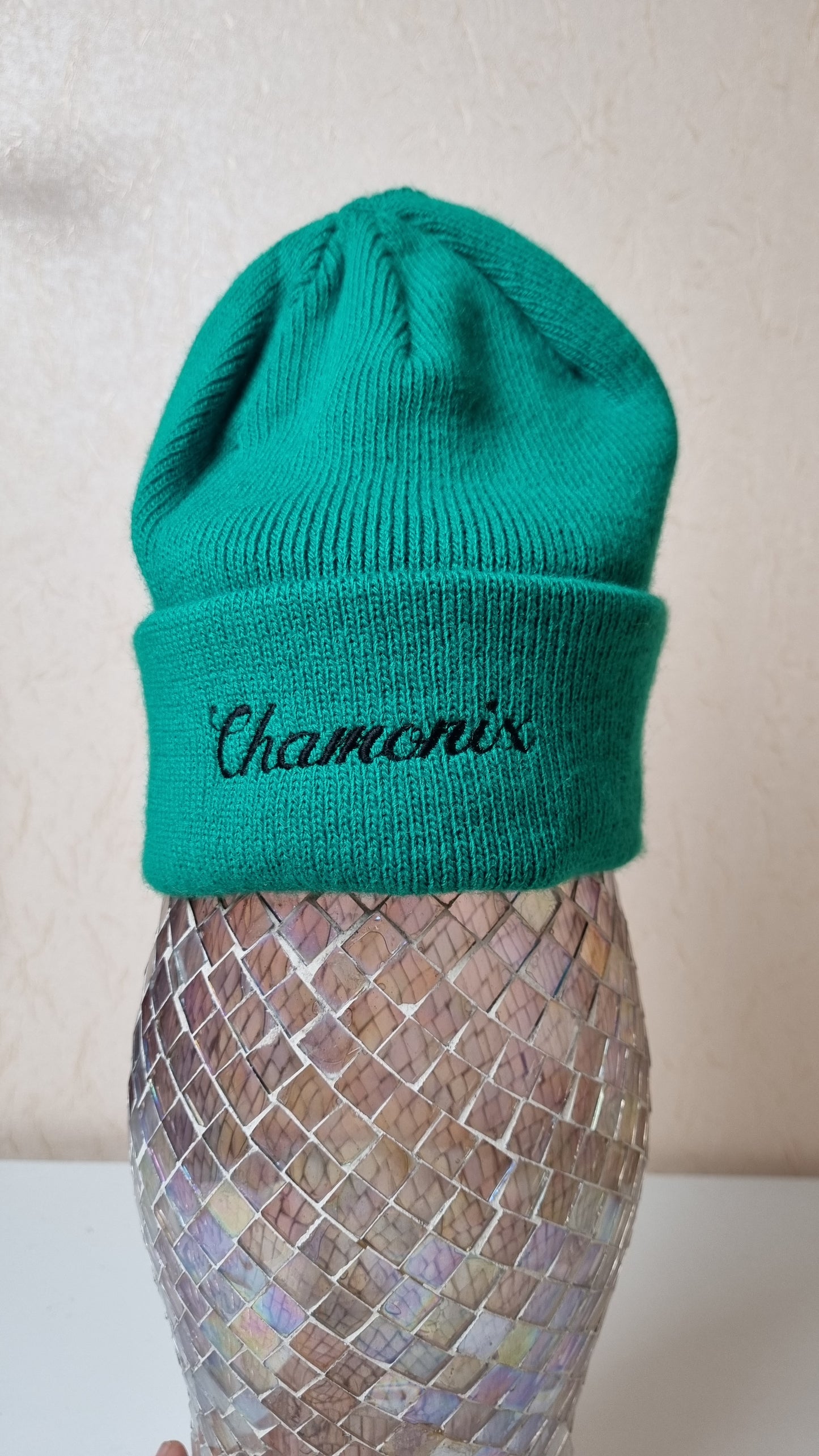 Bonnet vert pétant Chamonix