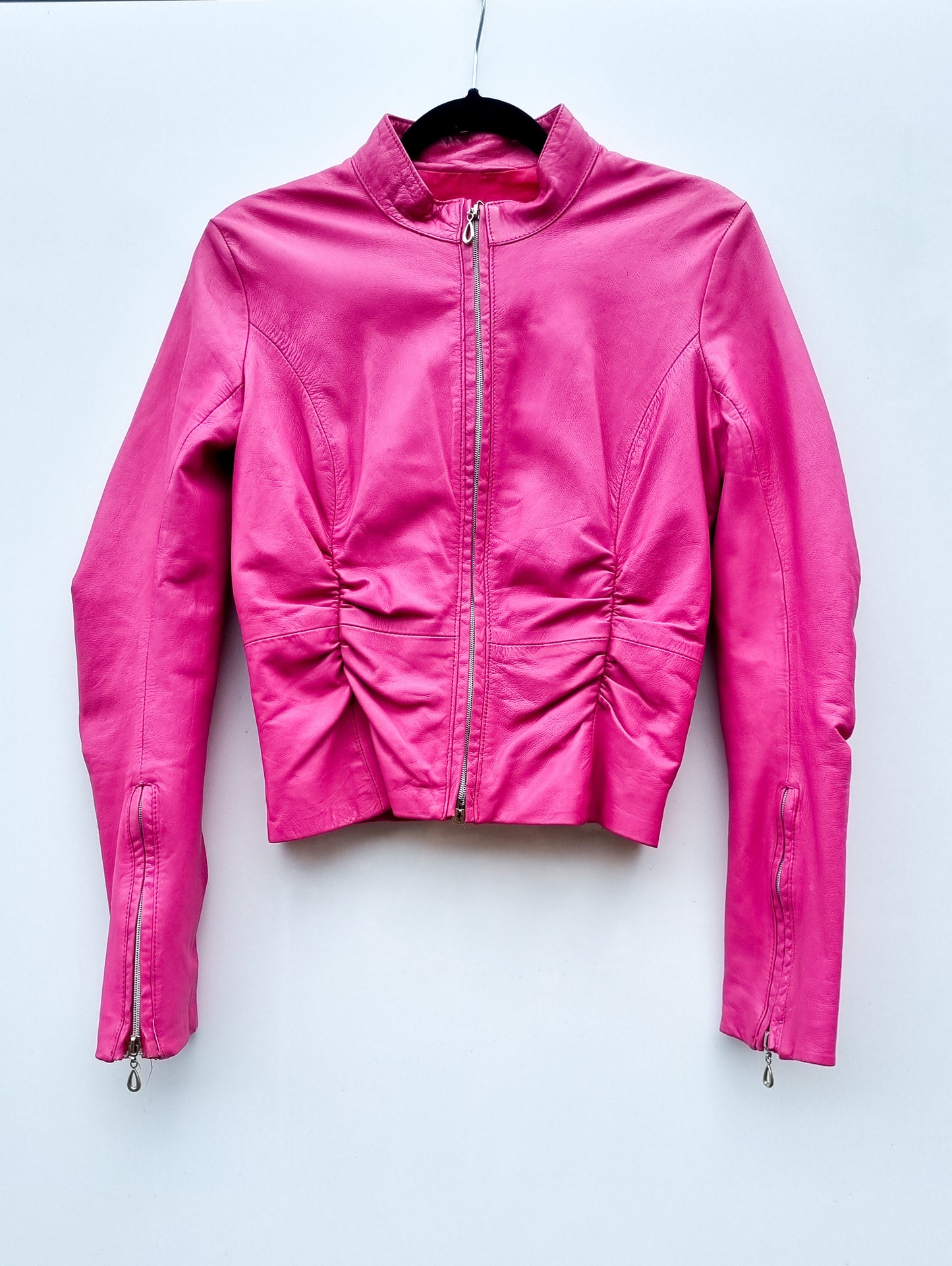 Veste rose Morgan en cuir