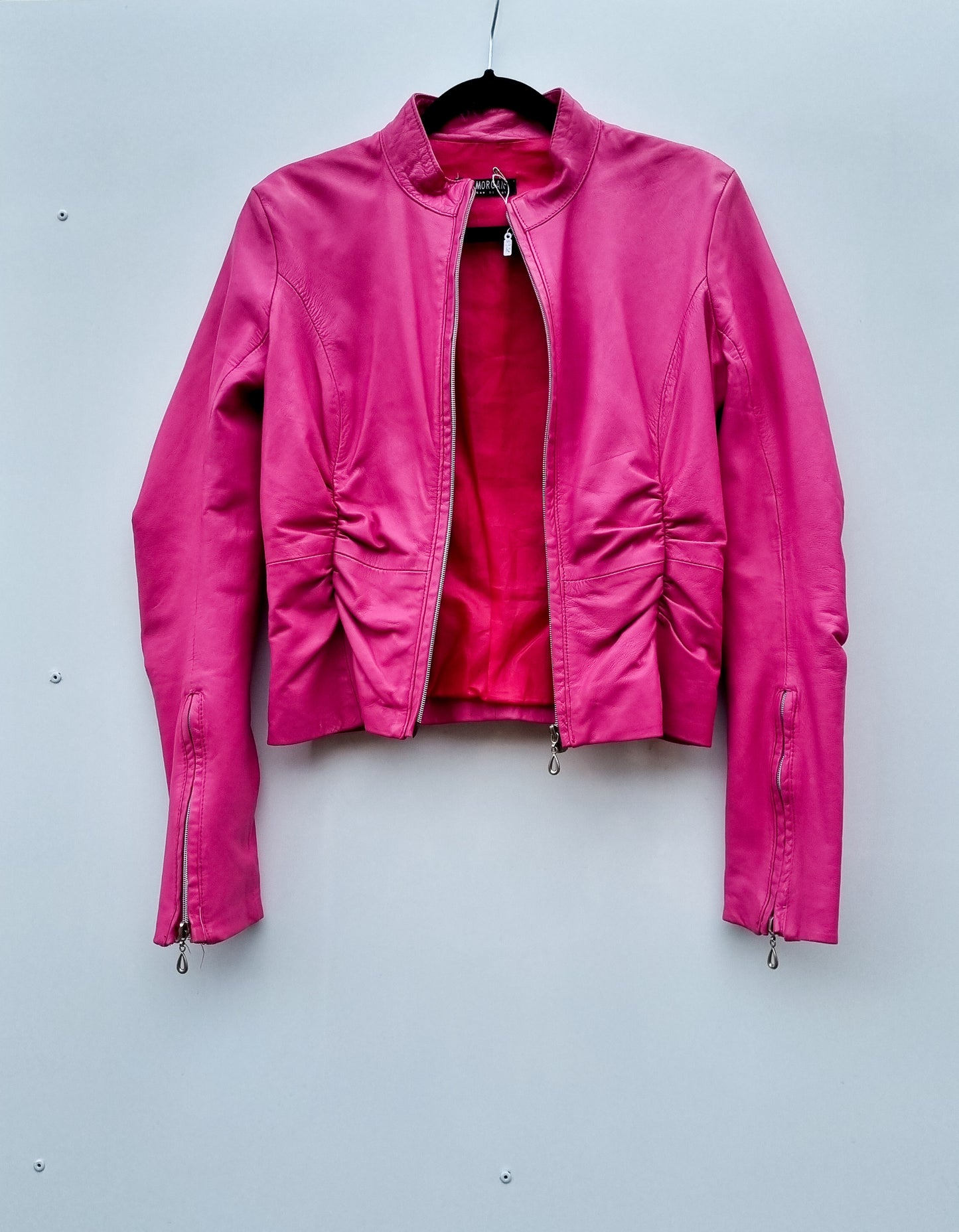 Veste rose Morgan en cuir