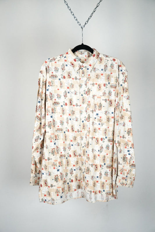 Chemise motif paniers de fleurs
