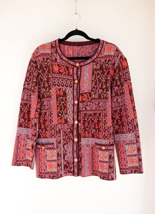 Gilet en maille bordeaux
