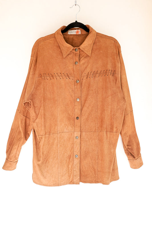 Chemise en daim camel