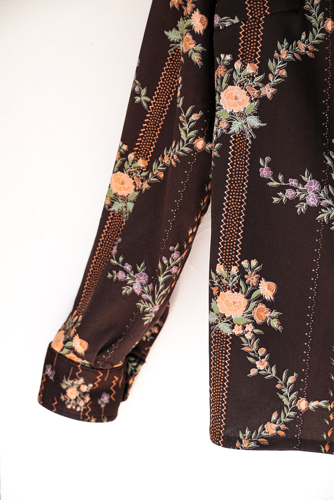 Chemise marron imprimé 70