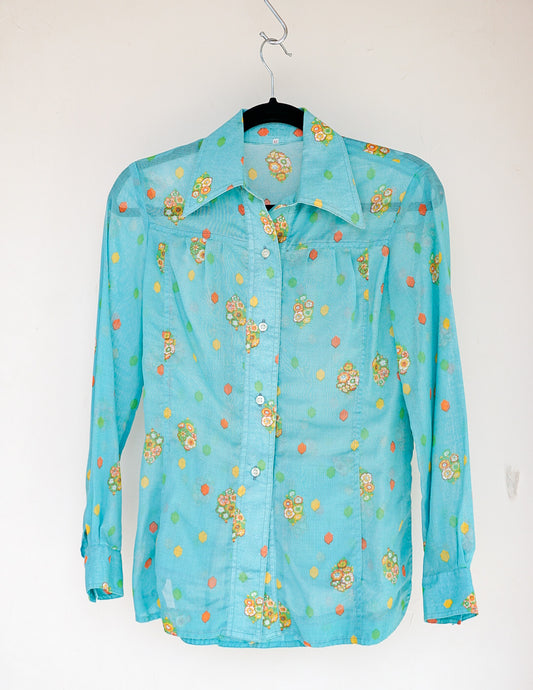 Chemise bleu 70's