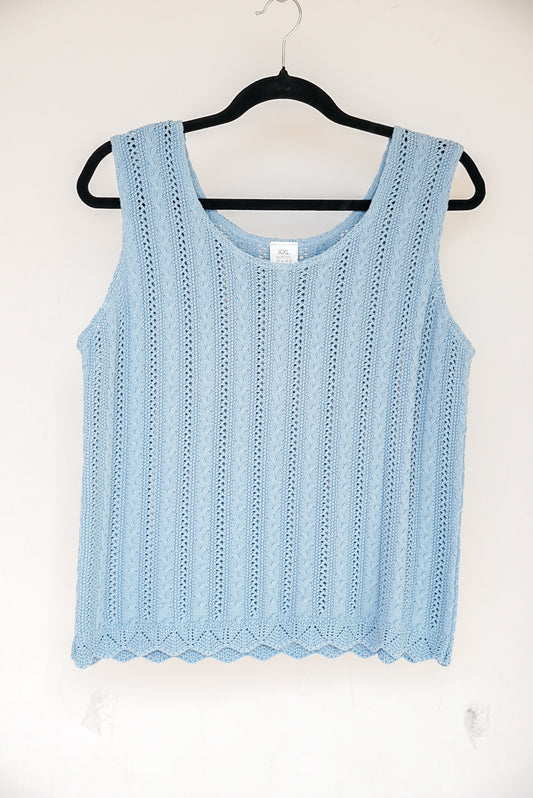 Top en maille bleu