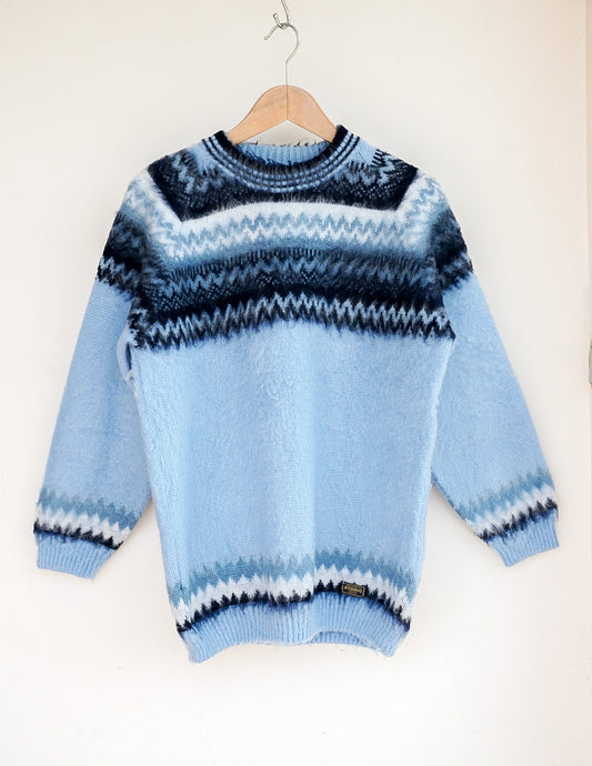 Pull bleu clair mohair