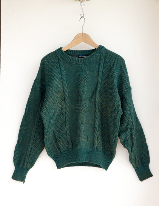 Pull torsadée vert sapins